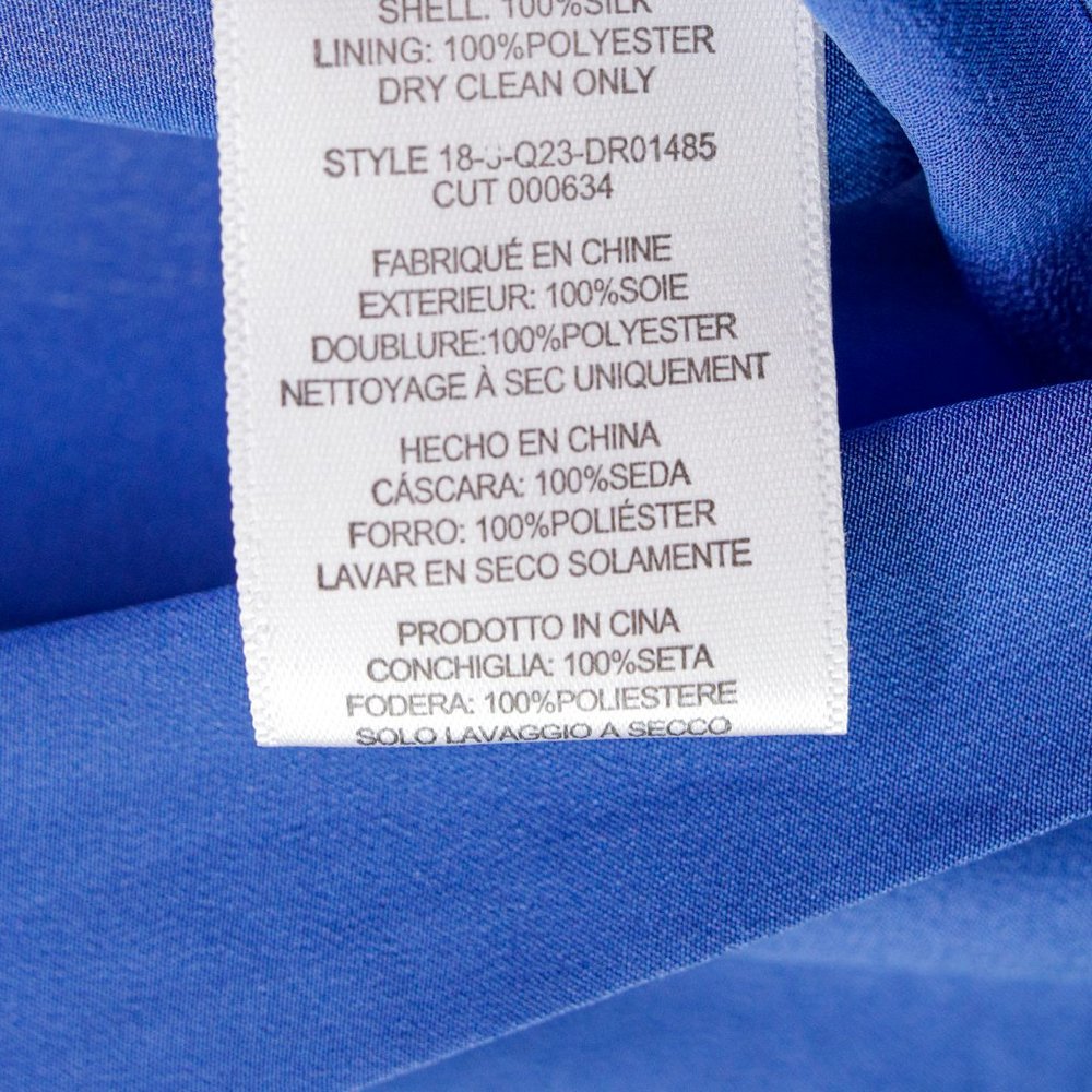 SOLD Equipment Blue Silk Wrap Dress - Picture 10 of 11
